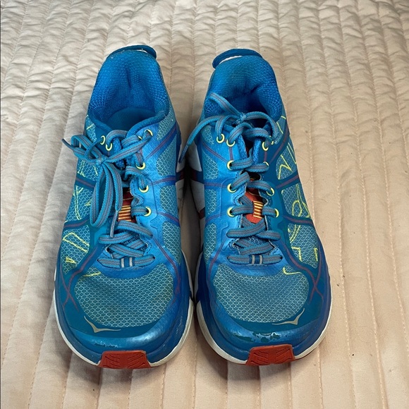 Hoka Blue and Orange Athletic Shoes - Picture 1 of 5